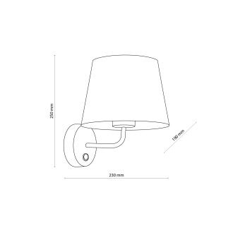 TK Lighting 1884 - Textilná nástenná lampička Maja 1xE27, čierna