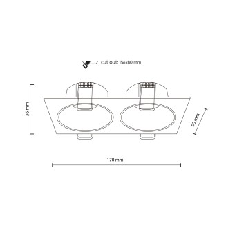 TK Lighting 10579 - Podhľadové kúpeľňové svietidlo PRISMA DUO BLACK 2xGU10, 170x90, IP65, čierna
