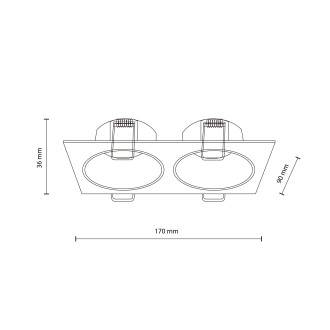 TK Lighting 10580 - Podhľadové kúpeľňové svietidlo PRISMA DUO WHITE 2xGU10, 170x90, IP65, biela