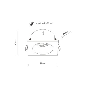 TK Lighting 10581 - Podhľadové kúpeľňové svietidlo PRISMA BLACK 1xGU10, 85x85, IP65, čierna