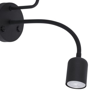 TK Lighting 2537 - Nástenná lampička Maja black 1xE27+1xGU10, čierna/textil