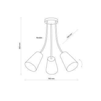 TK Lighting 2106 - Detské svietidlo Wire colour 3xE27, Ø700mm