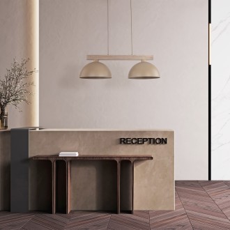 TK LIGHTING 11011 - Drevený luster OSLO SABIA 2xE27, béžová/drevo
