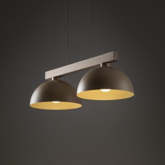 TK LIGHTING 11011 - Drevený luster OSLO SABIA 2xE27, béžová/drevo