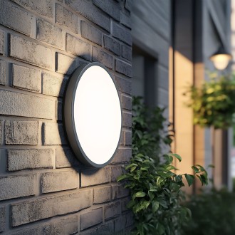 TK Lighting 18187 - Stropné a nástenné LED svietidlo SFERIS BLACK 18W, 3000K, 1300lm, IP54, Ø245, čierna/biela