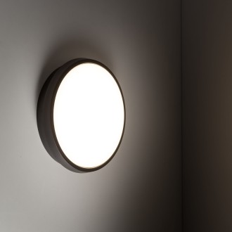 TK Lighting 18187 - Stropné a nástenné LED svietidlo SFERIS BLACK 18W, 3000K, 1300lm, IP54, Ø245, čierna/biela