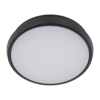 TK Lighting 18187 - Stropné a nástenné LED svietidlo SFERIS BLACK 18W, 3000K, 1300lm, IP54, Ø245, čierna/biela