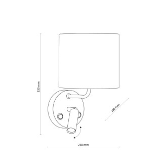 TK Lighting 4234 - Nástenné svietidlo Richi 1xE27 + 1xG9, čierna/zlatá/textil