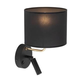 TK Lighting 4234 - Nástenné svietidlo Richi 1xE27 + 1xG9, čierna/zlatá/textil