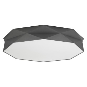 TK Lighting 4223 - Stropné textilné svietidlo Kantoor 6xE27, Ø780, sivá