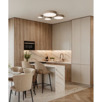 Temar CLEO 200 BEIGE - Stropné svietidlo CLEO BEIGE 1xE27, Ø200, béžová/biela