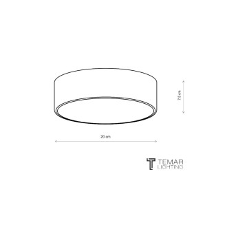 Temar CLEO 200 BEIGE - Stropné svietidlo CLEO BEIGE 1xE27, Ø200, béžová/biela