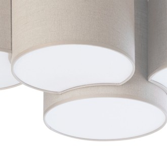 TK Lighting 6592 - Stropné textilné svietidlo Mona nature 4xE27, 690x500mm, hnedá