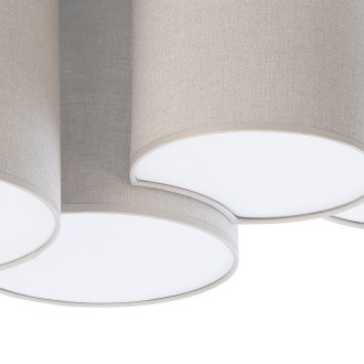TK Lighting 6593 - Stropné textilné svietidlo Mona nature 5xE27, 810x470mm, hnedá