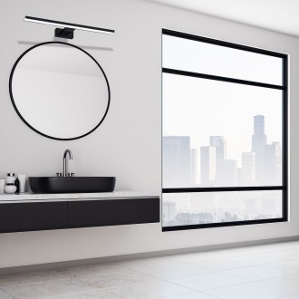Nástenné kúpeľňové LED svietidlo SHINE BLACK 13,8 W, 4000K, 966lm, 60cm, IP44, čierna