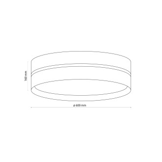 TK Lighting 6578 - Stropné textilné svietidlo Linobianco 4xE27, Ø600, biela/prírodné