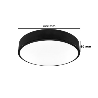 Idea led ID-4701 - Stropné LED svietidlo HOUSTON 24W, 4000K, 2160lm, Ø300, čierna/biela