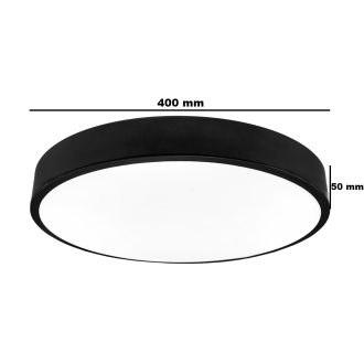 Idea led ID-4702 - Stropné LED svietidlo HOUSTON 36W, 4000K, 3240lm, Ø400, čierna/biela