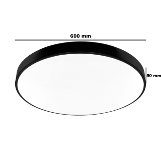 Idea led ID-4704 - Stropné LED svietidlo HOUSTON 60W, 4000K, 5400lm, Ø600, čierna/biela