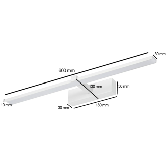 Idea led ID-9020 - Nástenné kúpeľňové LED svietidlo VENUS 12W, 4200K, 840lm, IP44, 60cm, biela