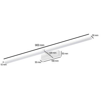 Idea led ID-9021 - Nástenné kúpeľňové LED svietidlo VENUS 18W, 4200K, 1100lm, IP44, 90cm, biela