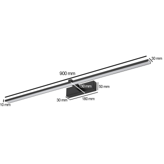 Idea led ID-9031 - Nástenné kúpeľňové LED svietidlo VENUS 18W, 4200K, 1100lm, IP44, 90cm, čierna