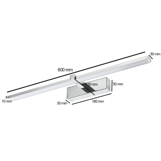 Idea led ID-9040 - Nástenné kúpeľňové LED svietidlo VENUS 12W, 4200K, 840lm, IP44, 60cm, chróm