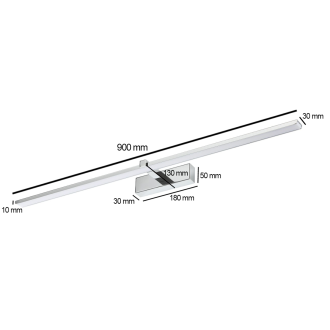 Idea led ID-9041 - Nástenné kúpeľňové LED svietidlo VENUS 18W, 4200K, 1100lm, IP44, 90cm, chróm