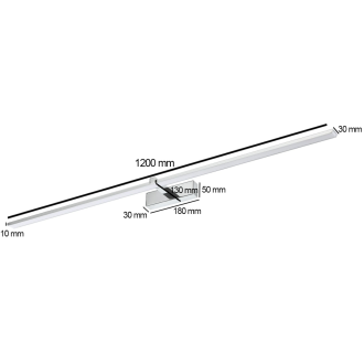 Idea led ID-9042 - Nástenné kúpeľňové LED svietidlo VENUS 24W, 4200K, 1640lm, IP44, 120cm, chróm