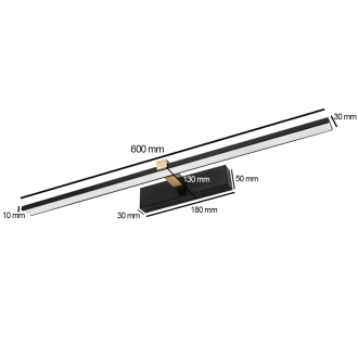 Idea led ID-9036 - Nástenné kúpeľňové LED svietidlo VENUS 12W, 4200K, 840lm, IP44, 60cm, čierna/zlatá