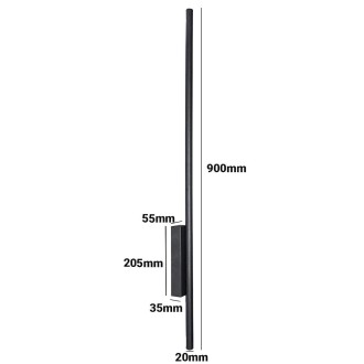 Idea led ID-9071 - Vonkajšie nástenné LED svietidlo LUNA CCT 12W, 3000/4000/6000K, 780lm, IP54, 90cm, čierna
