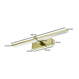 Idea led ID-9045 - Nástenné kúpeľňové LED svietidlo VENUS 8W, 4200K, 580lm, IP44, 40cm, zlatá