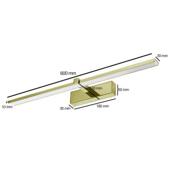 Idea led ID-9046 - Nástenné kúpeľňové LED svietidlo VENUS 12W, 4200K, 840lm, IP44, 60cm, zlatá