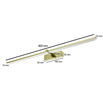 Idea led ID-9047 - Nástenné kúpeľňové LED svietidlo VENUS 18W, 4200K, 1100lm, IP44, 90cm, zlatá