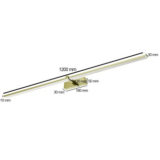 Idea led ID-9048 - Nástenné kúpeľňové LED svietidlo VENUS 24W, 4200K, 1640lm, IP44, 120cm, zlatá