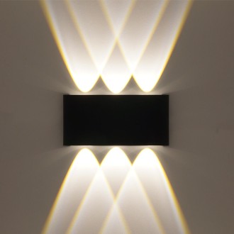 Idea led ID-8021 - Vonkajšie nástenné LED svietidlo PICTO 6x1W, 4000K, 660lm, IP54, čierna