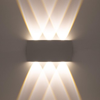 Idea led ID-8020 - Vonkajšie nástenné LED svietidlo PICTO 6x1W, 4000K, 660lm, IP54, biela