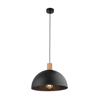 TK Lighting 4852 - Drevený luster Oslo black 1xE27, Ø335mm, čierna/drevo