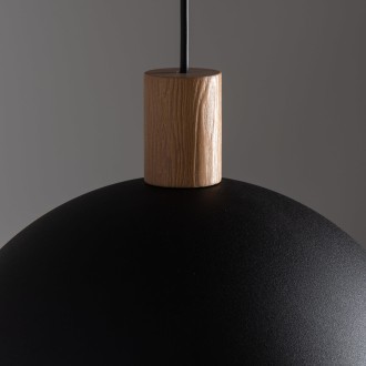 TK Lighting 4852 - Drevený luster Oslo black 1xE27, Ø335mm, čierna/drevo