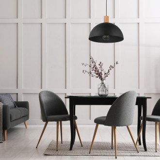 TK Lighting 4852 - Drevený luster Oslo black 1xE27, Ø335mm, čierna/drevo