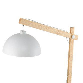 TK Lighting 5592 - Stojacia lampa Oslo 1xE27, biela/borovica