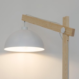 TK Lighting 5592 - Stojacia lampa Oslo 1xE27, biela/borovica
