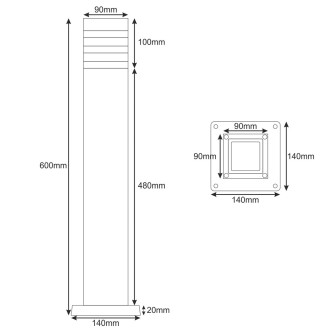 Idea led ID-8019-CZ - Vonkajšie stojanové svietidlo SAGITTA 1xE27, IP54, 60cm, čierna + senzor