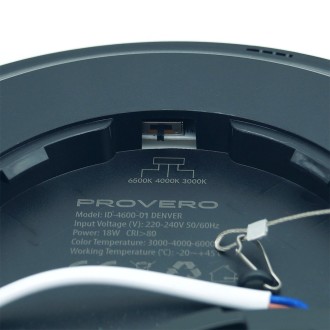Idea led ID-4600-01 - Stropné LED svietidlo DENVER 18W, 3000/4000/6000K, 1800lm, IP20, Ø230, čierna