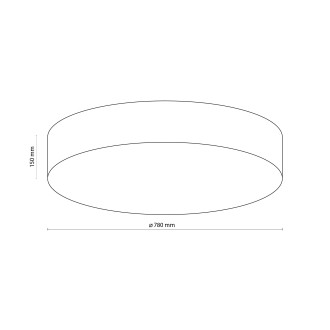 TK Lighting 5638 - Stropné textilné svietidlo Rondo 6xE27, Ø780, biela/ľan
