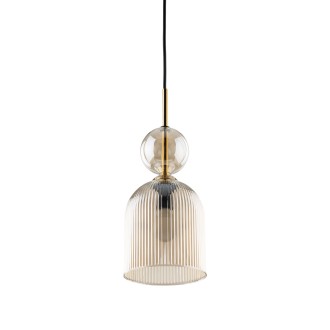 TK Lighting 11039 - Luster SOPHIA COGNAC 1xE14, Ø130, čierna/koňak