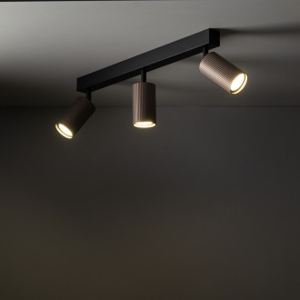 TK Lighting 16148 - Bodové svietidlo TUNE BROWN 3xGU10, čierna/hnedá