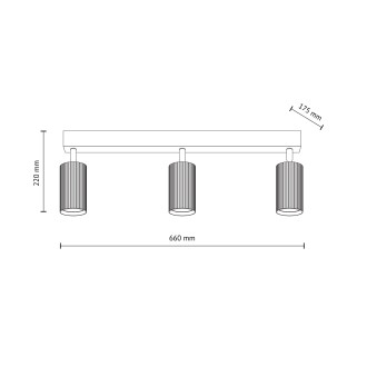 TK Lighting 16148 - Bodové svietidlo TUNE BROWN 3xGU10, čierna/hnedá