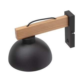 TK Lighting 4961 - Nástenné drevené svietidlo Oslo black 1xE27, čierna/drevo