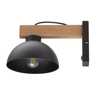 TK Lighting 4961 - Nástenné drevené svietidlo Oslo black 1xE27, čierna/drevo